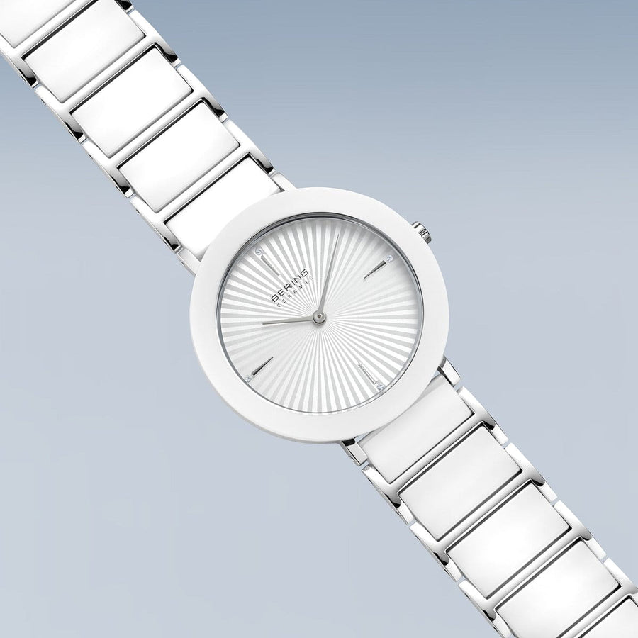 Bering Ladies White Ceramic Diamond Set Watch