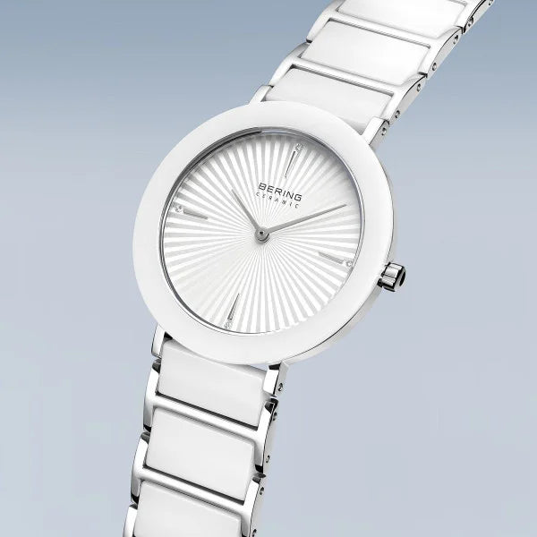 Bering Ladies White Ceramic Diamond Set Watch