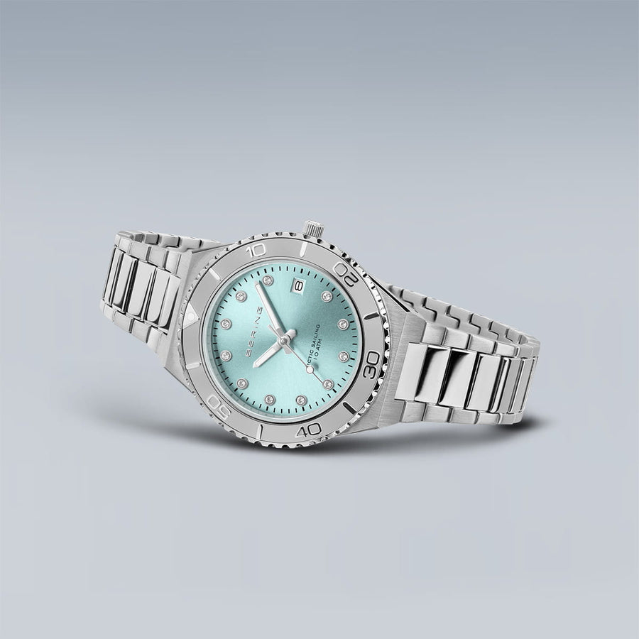 Bering Steel Classic Blue 'Arctic Sailing' CZ Bracelet Watch