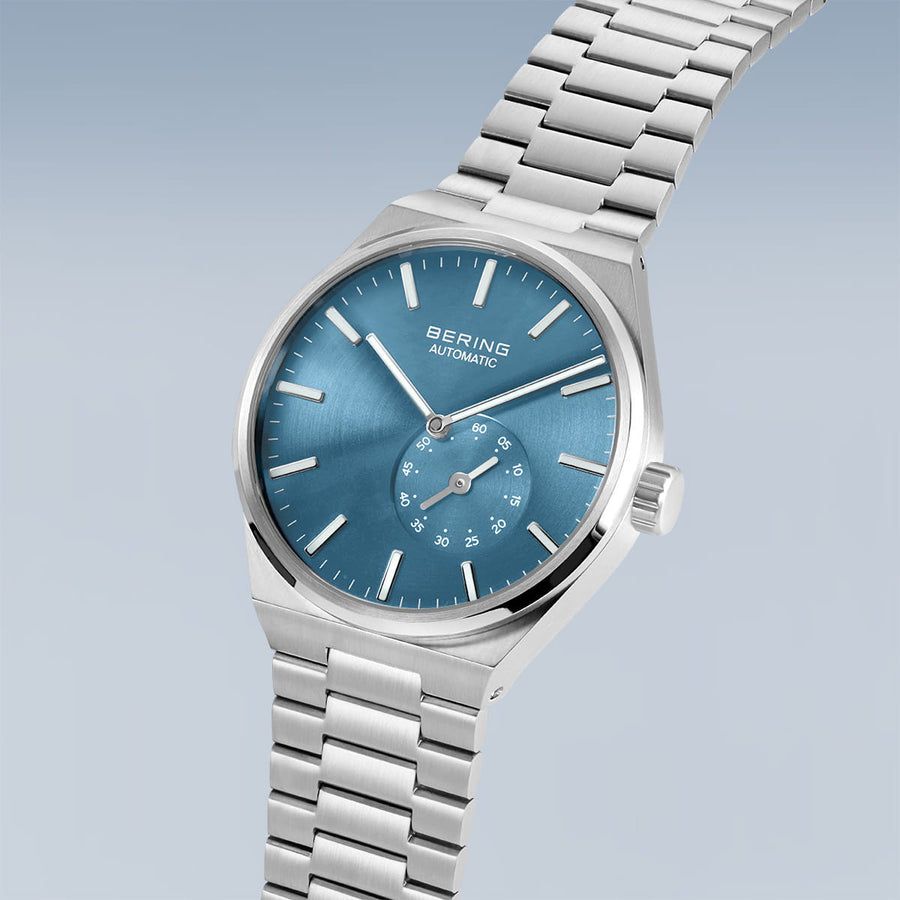 Bering Charity Gents Automatic Blue Dial & Brushed Link Bracelet Watch