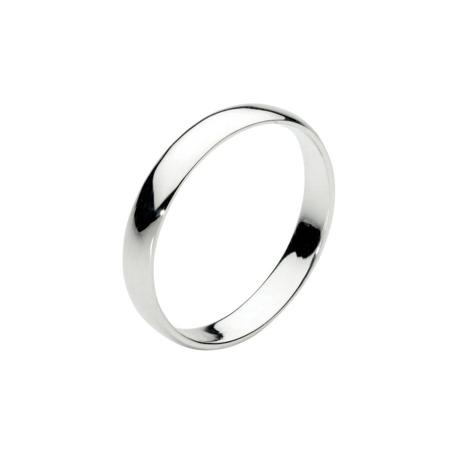 Sterling Silver Plain 3mm D Profile Ring