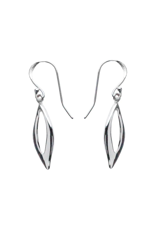 Nina Breddal Sterling Silver Open Leaf Drop Earrings
