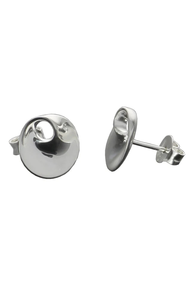 Nina Breddal Sterling Silver Open Swirl Stud Earrings