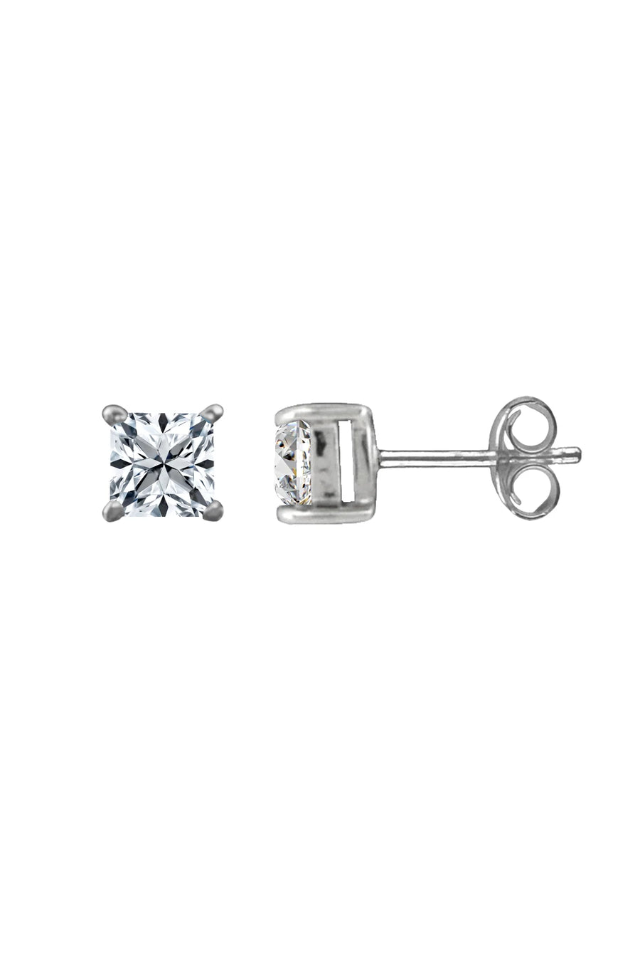 Nina Breddal Sterling Silver Square CZ Stud Earrings