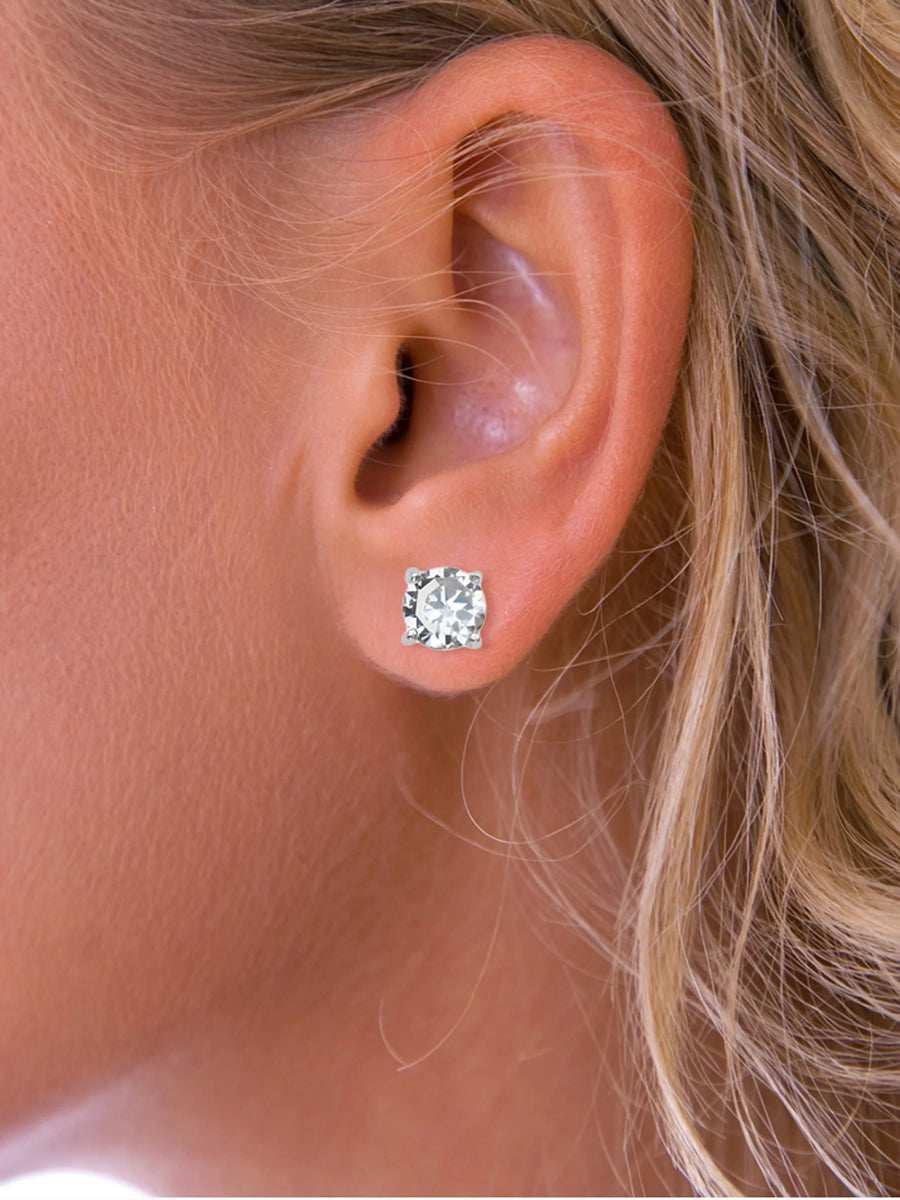 Nina Breddal Sterling Silver Round 5mm CZ Stud Earrings