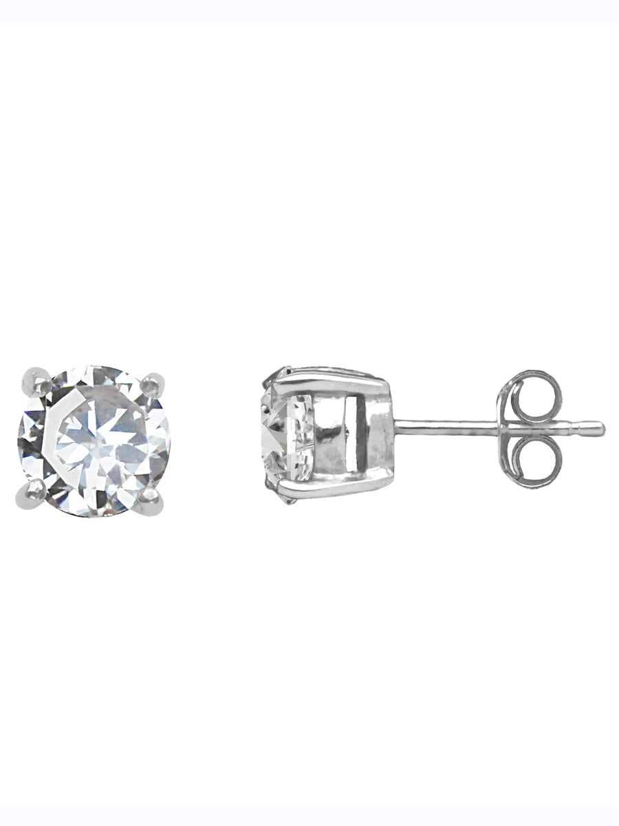 Nina Breddal Sterling Silver Round 5mm CZ Stud Earrings