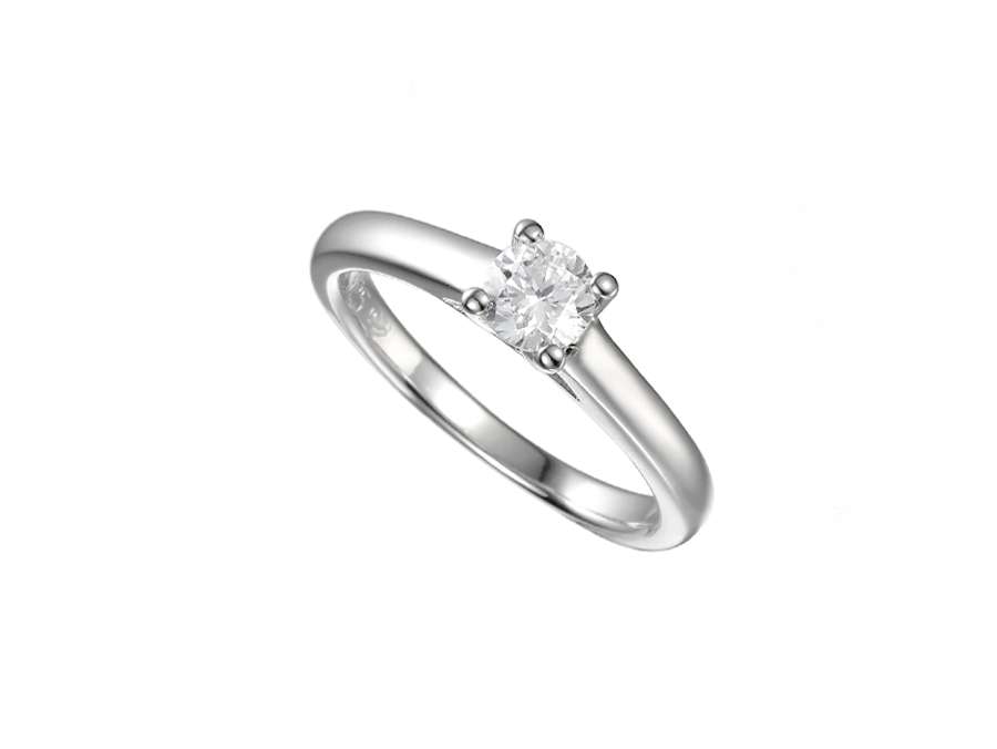 Amore Argento Sterling Silver CZ Single Solitaire Ring