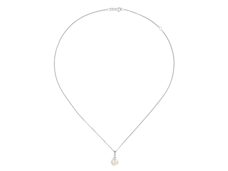 Amore Argento Sterling Silver CZ & FWP Necklace