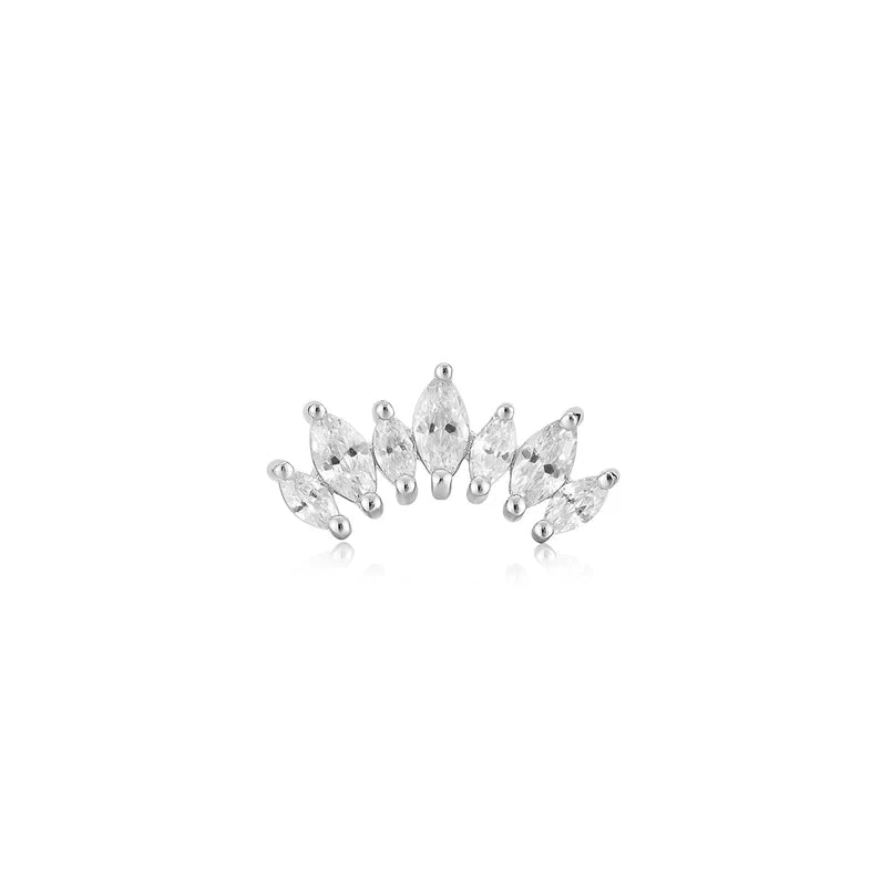 Ania Haie Sterling Silver Marquise Climber CZ Barbell Earring