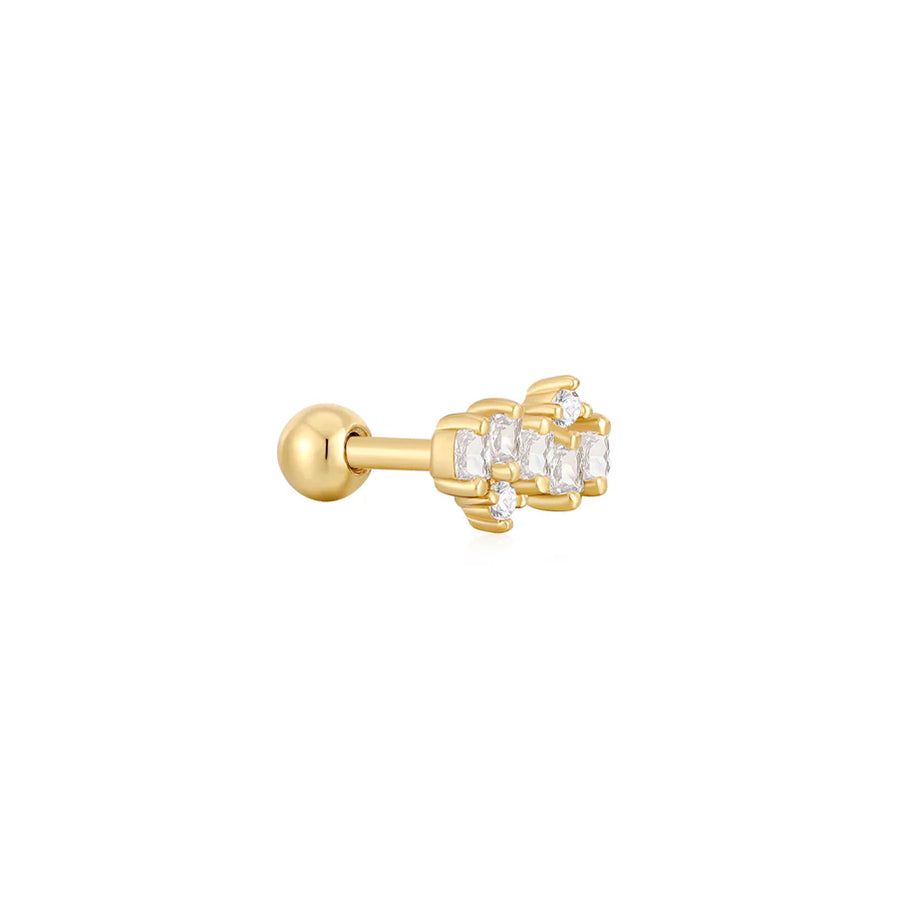 Ania Haie Gold Plated Sparkle Cluster Barbell Single Earring