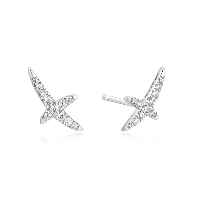 Ania Haie Sterling Silver Kiss Pavé Studs