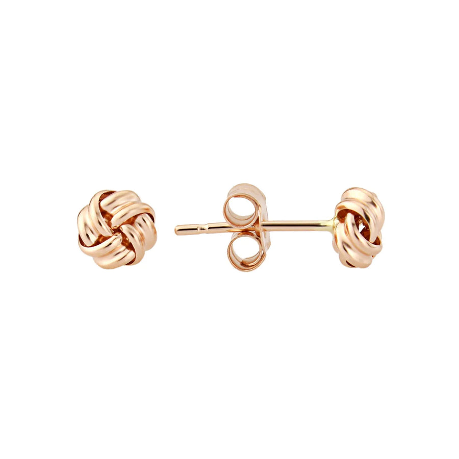 9ct Rose Gold Small Knot Stud Earrings