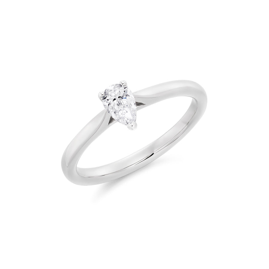 Platinum 0.30ct GVVS2 Pear Cut Diamond Engagement Ring