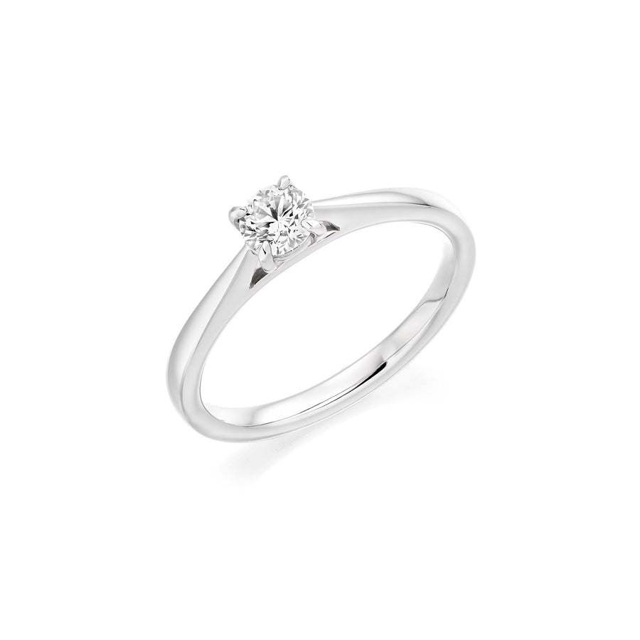 Platinum 0.30ct F SI1 Round Brilliant Diamond Solitaire Engagement Ring