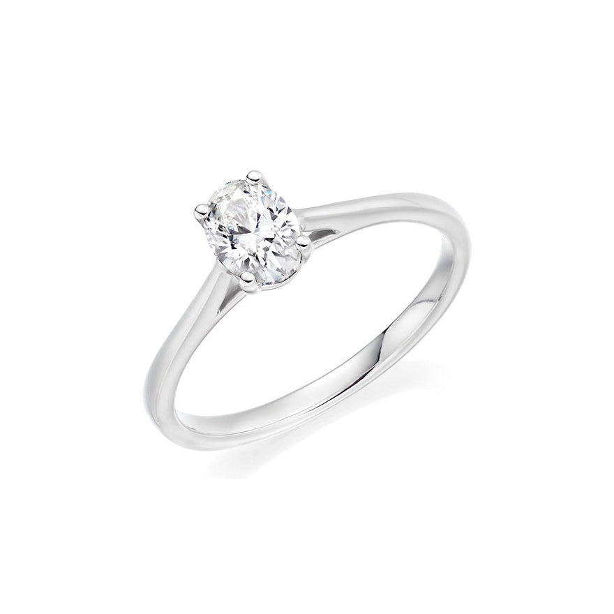 Platinum 0.50ct E VS2 Oval Diamond Solitaire Engagement Ring