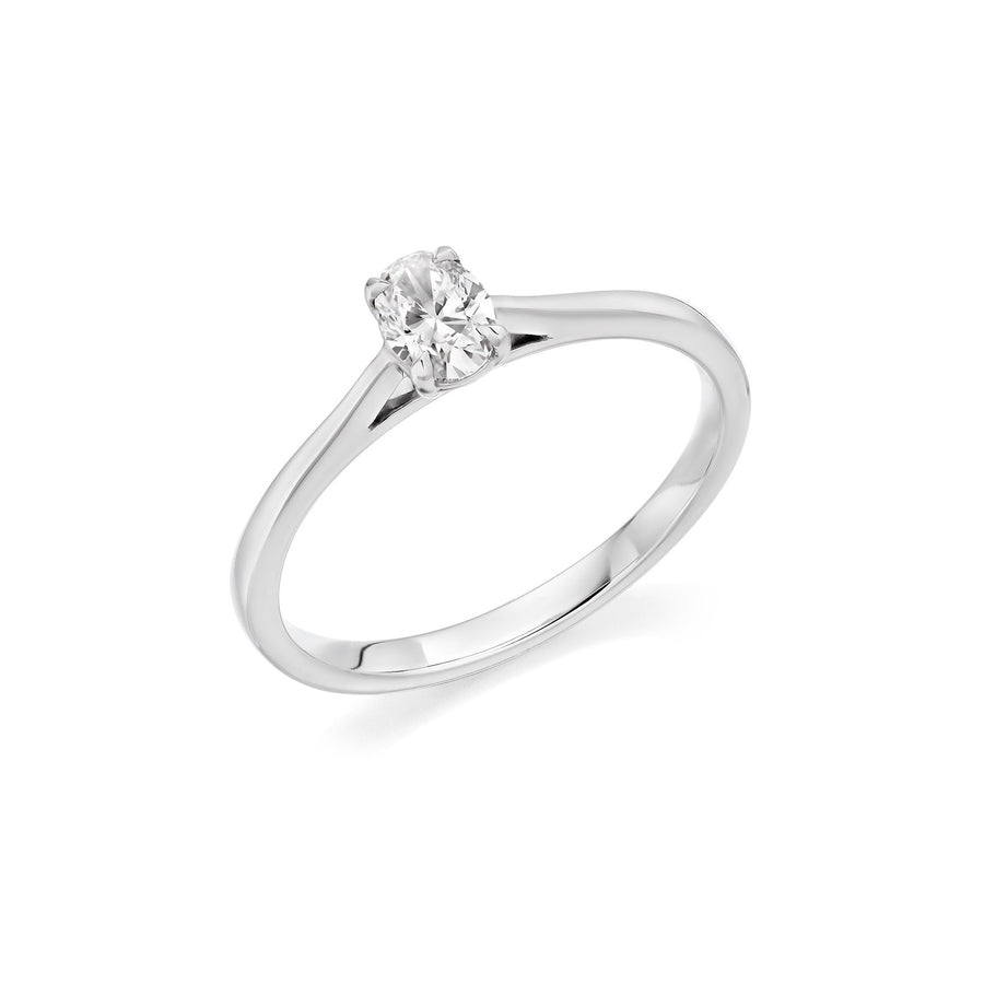 Platinum 0.30ct G VVS2 Oval Diamond Solitaire Engagement Ring