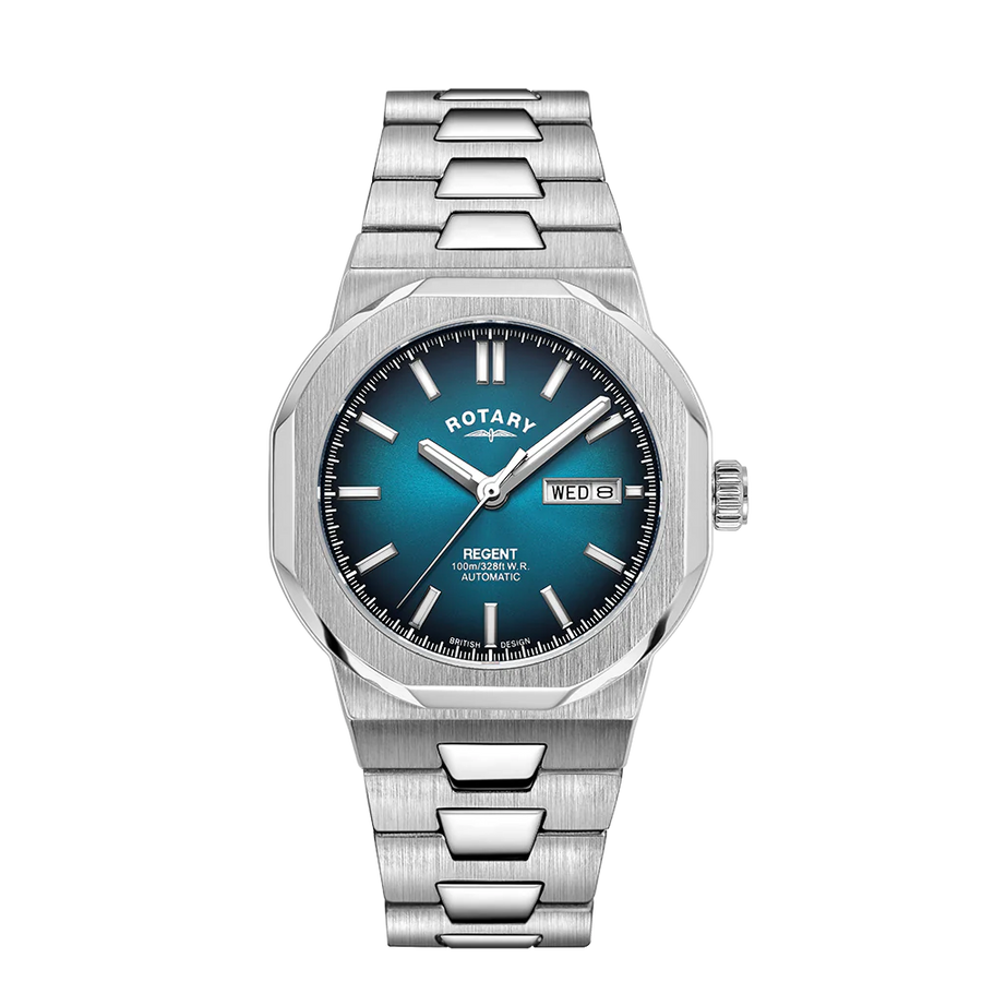 Rotary Gents Steel Teal Dial 100m Sport Automatic Watch