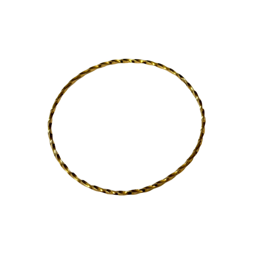 Previously Owned 9ct Yellow Gold Round Twisted Bangle