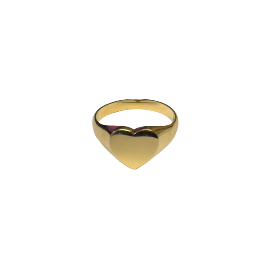 Previously Owned 9ct Yellow Gold Heart Signet Ring