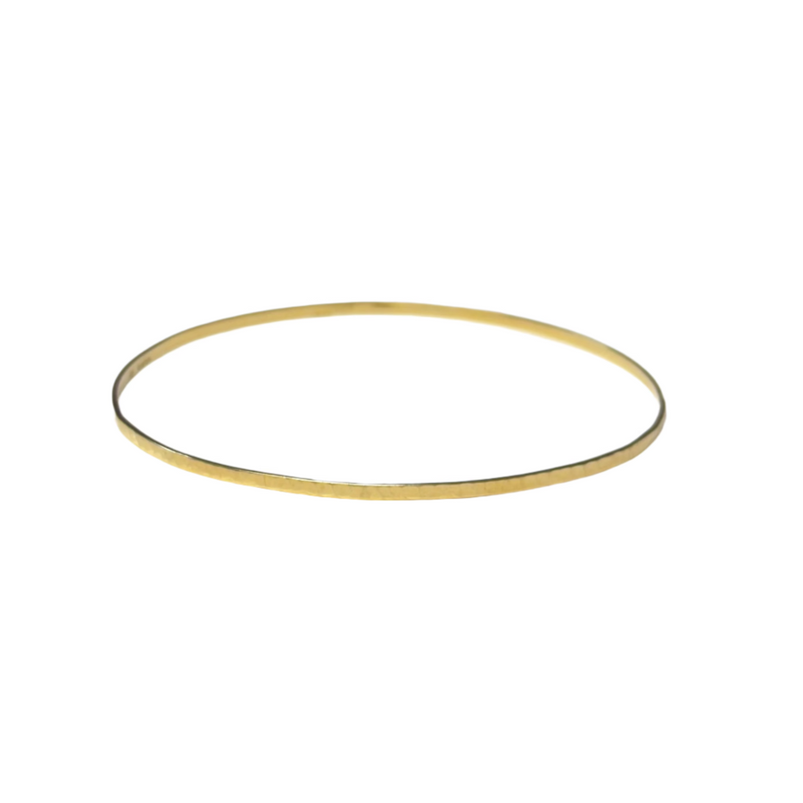 Previously Owned 9ct Yellow Gold Fine Hammered Bangle