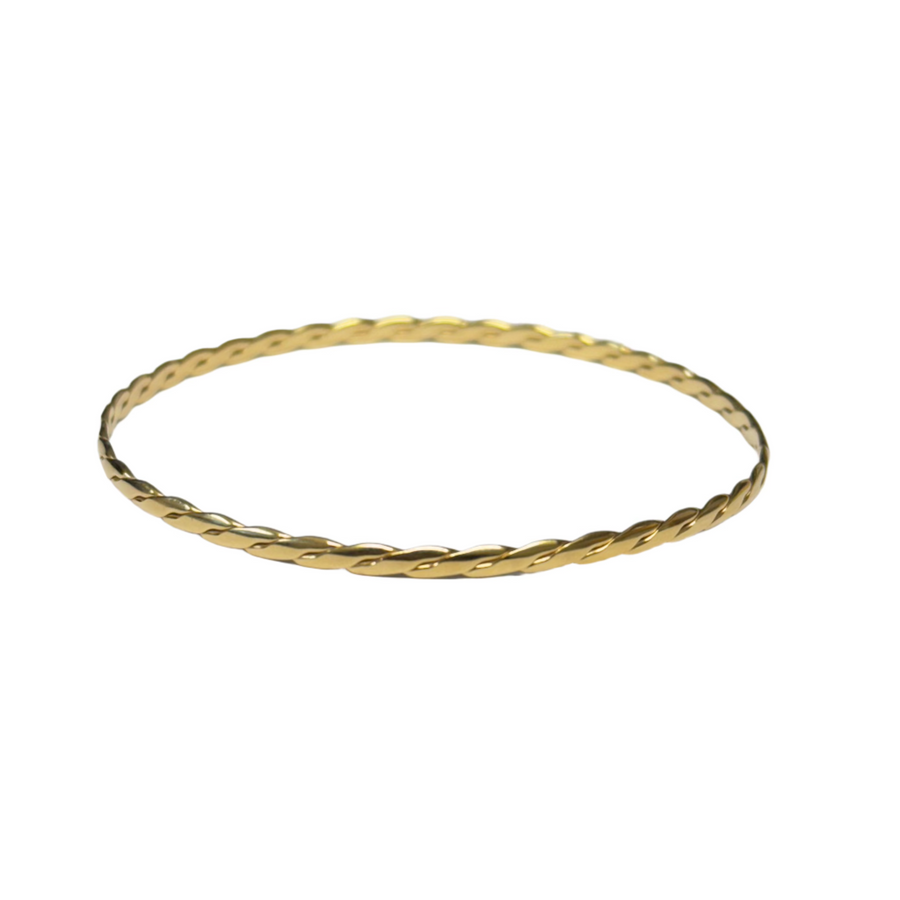 Previously Owned 9ct Yellow Gold Fine Twisted Bangle