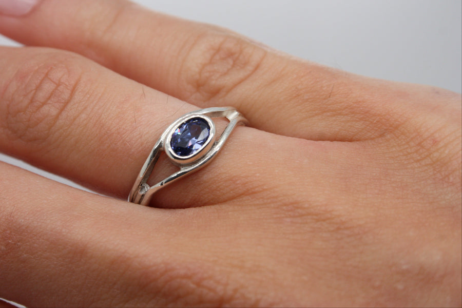 Bensons Originals Sterling Silver Indigo CZ Ring