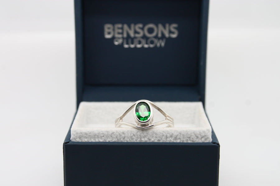 Bensons Originals Sterling Silver Green CZ Ring