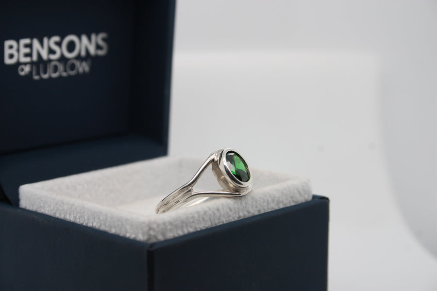 Bensons Originals Sterling Silver Green CZ Ring