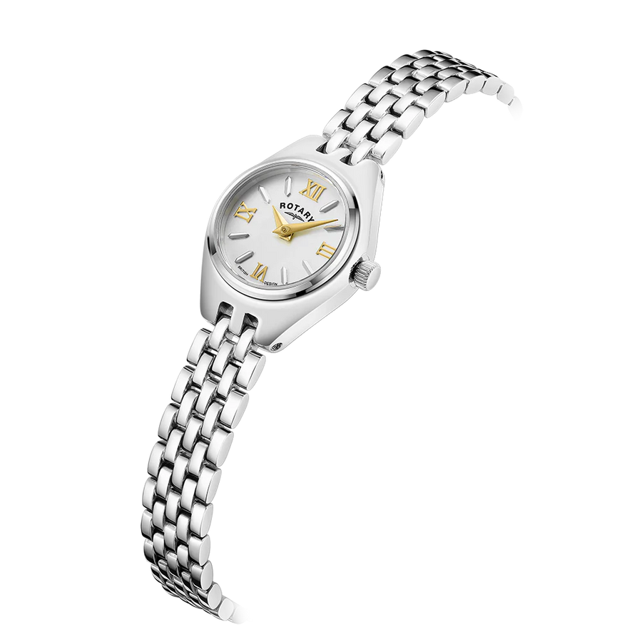 Rotary Ladies Steel Mini Traditional Cocktail Bracelet Watch