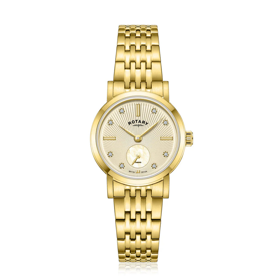 Rotary Gold Ladies Diamond Set Dial Dress Watch