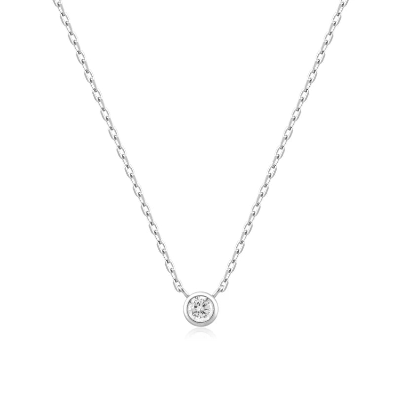 Ania Haie Sterling Silver Round Solitaire Cubic Zirconia Necklace