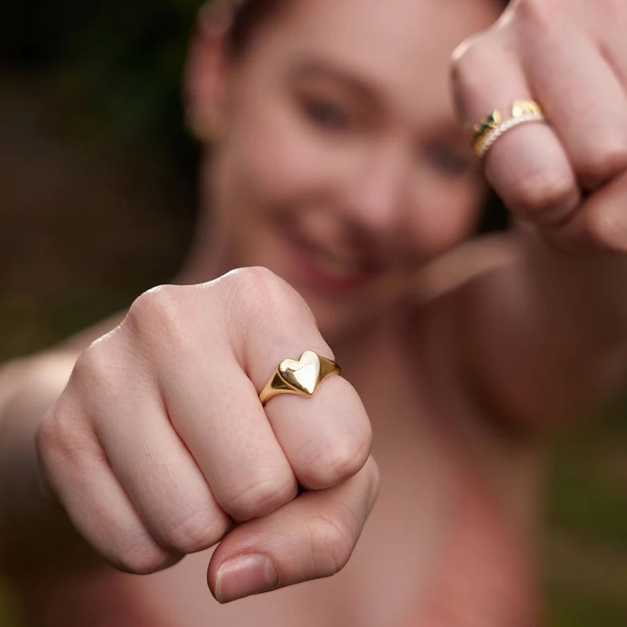 Ania Haie Gold Love Signet Style Ring