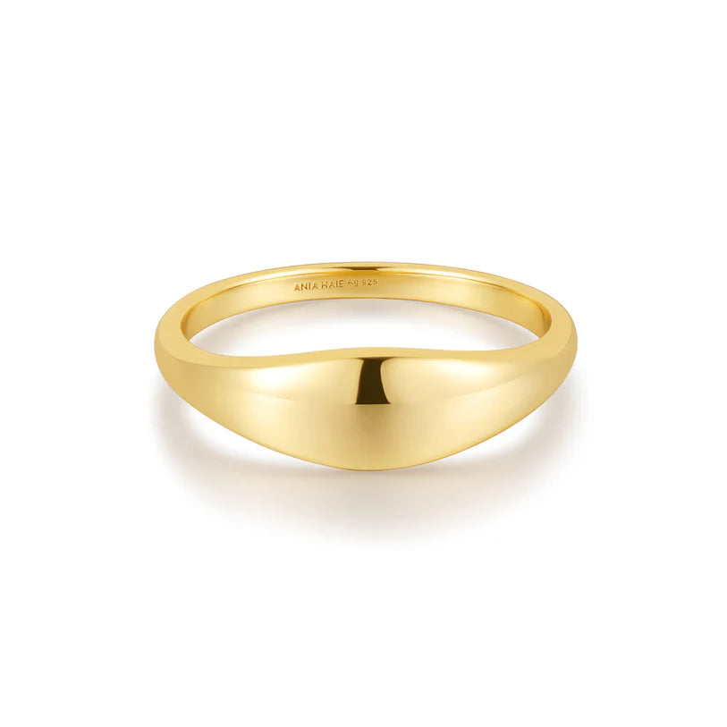 Ania Haie Gold Plated Plain Dome Ring