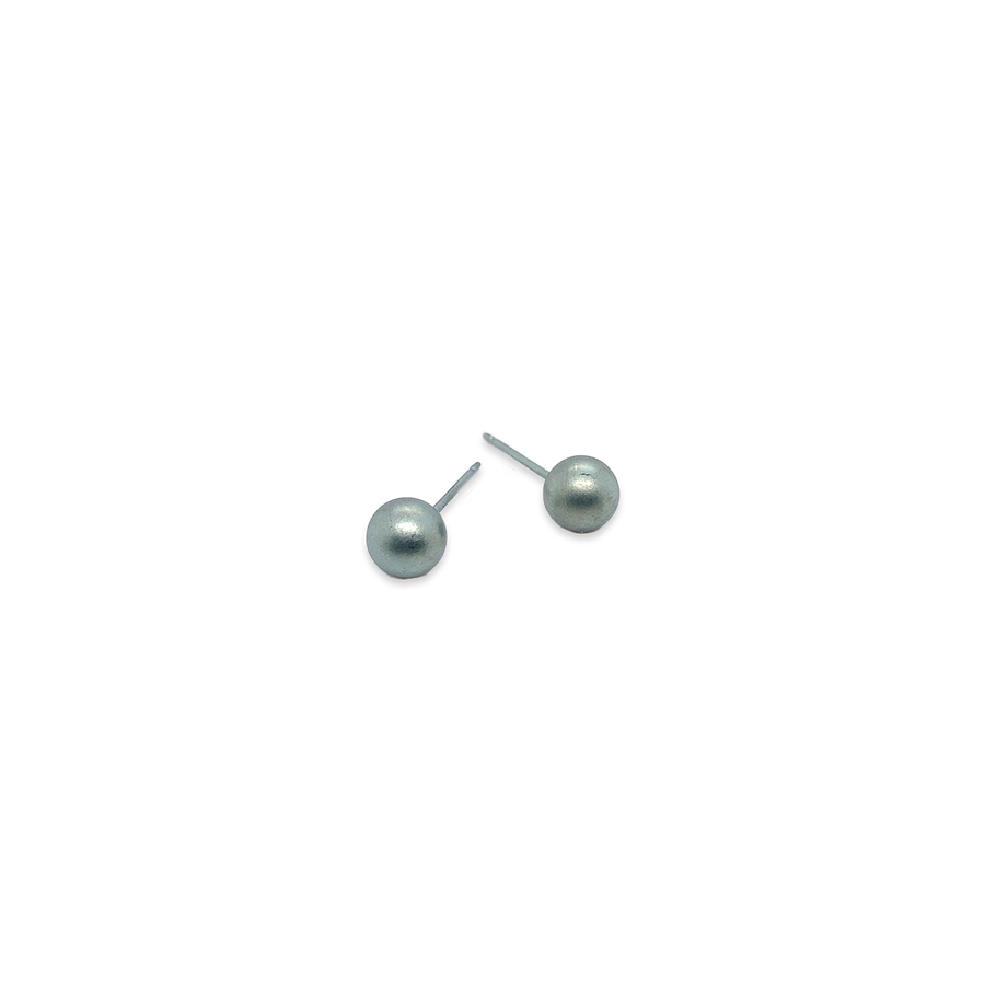 Light Grey Titanium 6mm Round Ball Stud Earrings