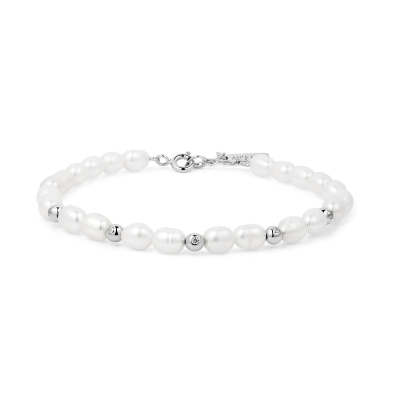 Ania Haie Sterling Silver Pearl & Cubic Zirconia Bracelet