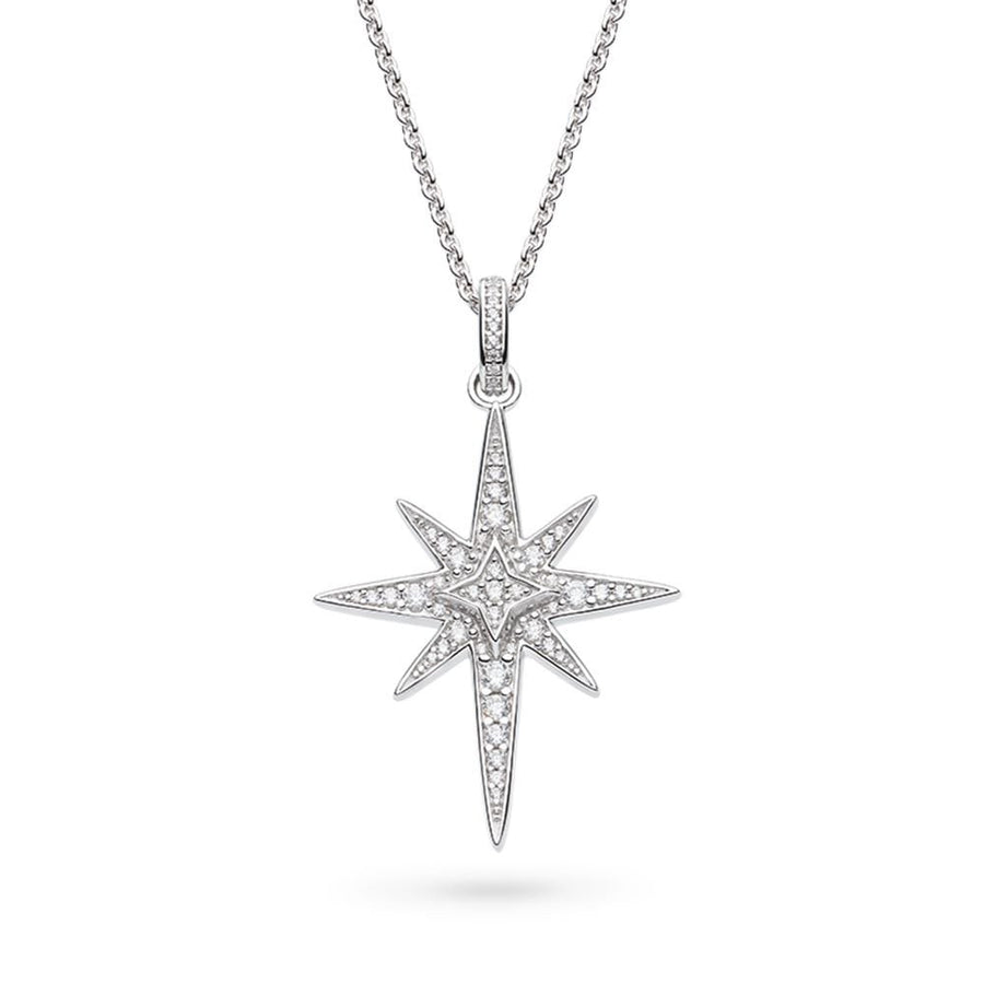 Kit Heath Sterling Silver Céleste North Star Lux Pavé Necklace