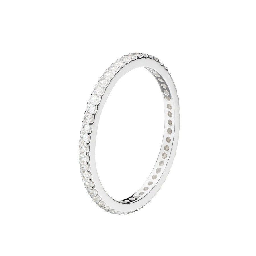 Sterling Silver Slim CZ Full Eternity Ring