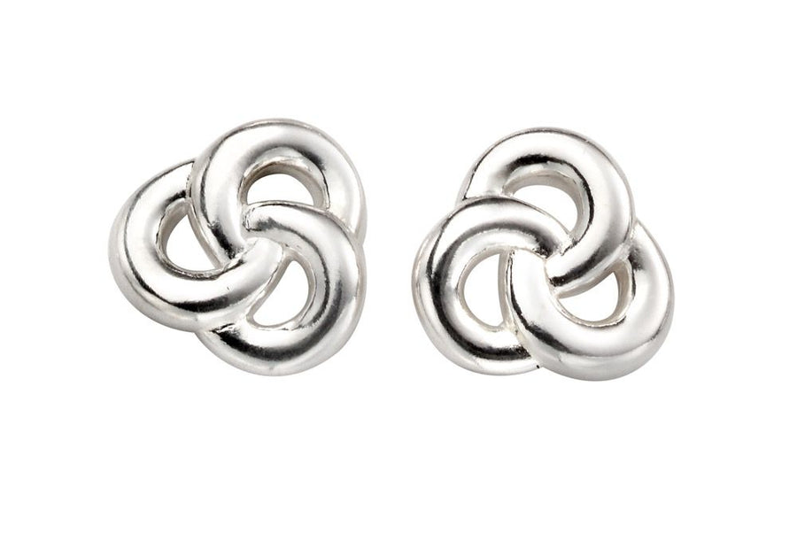 Sterling Silver Plain Celtic Knot Stud Earrings
