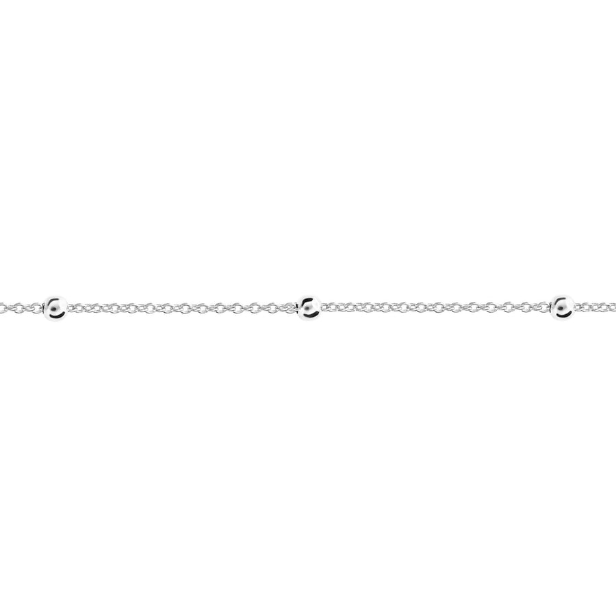 Sterling Silver Fine Trace & Ball Link Chain Necklace