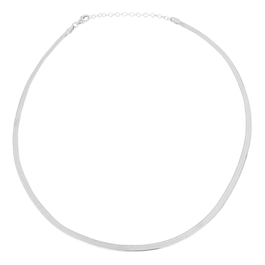 Sterling Silver Flat Herringbone Adjustable Necklace