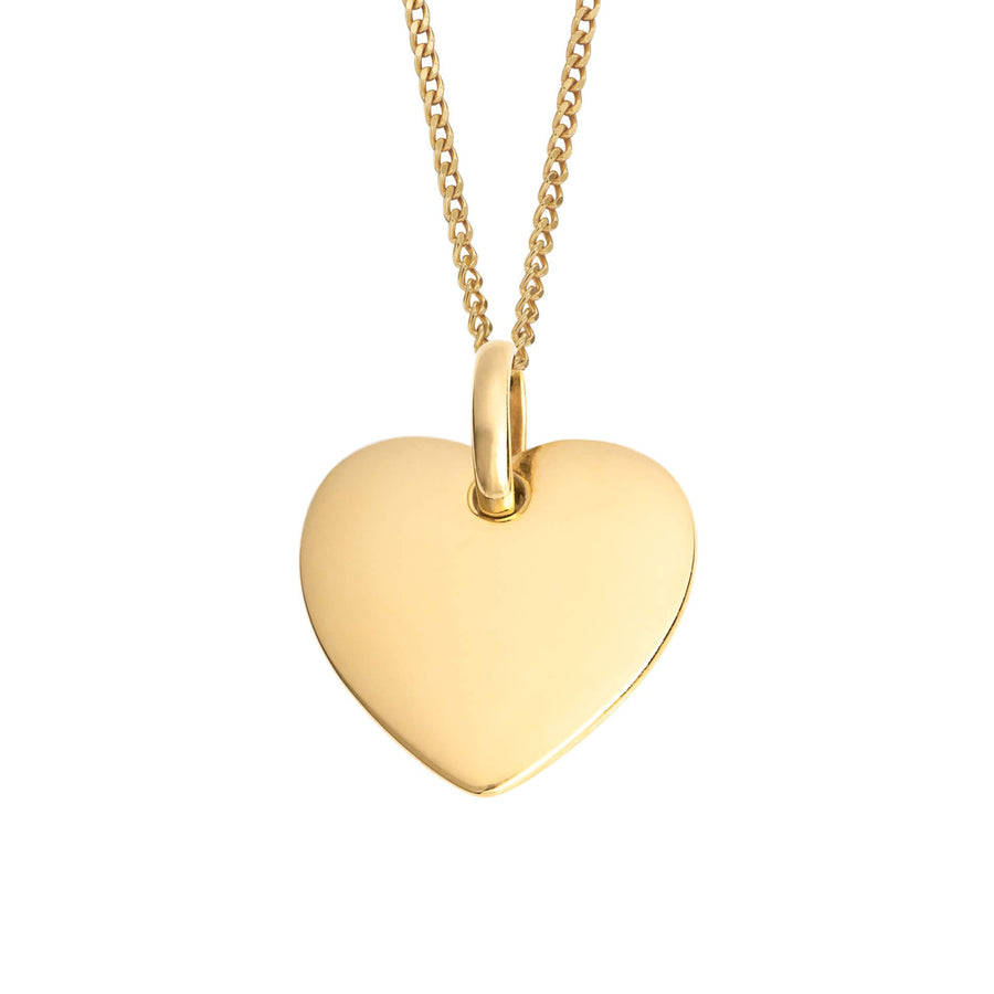 Gold Plated Heart Tag Pendant & Chain