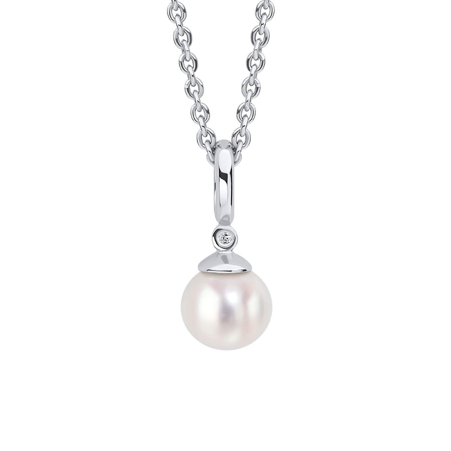 D for Diamond Pearl Drop & Diamond Necklace