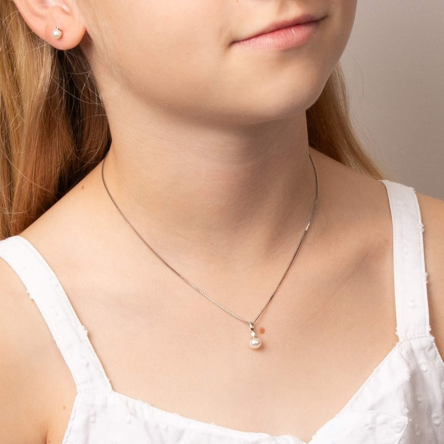 D for Diamond Pearl Drop & Diamond Necklace