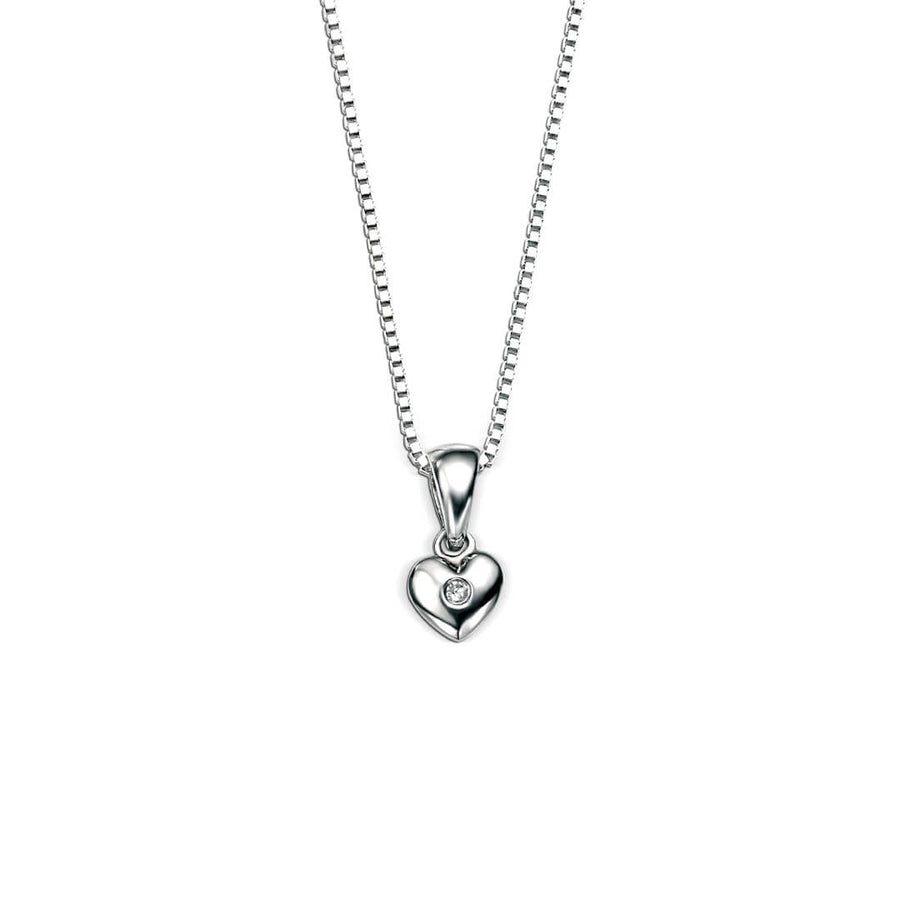 D for Diamond Mini Heart Diamond Set Pendant & Chain