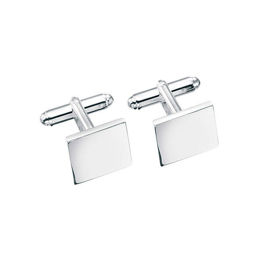 Sterling Silver Plain Square Cufflinks