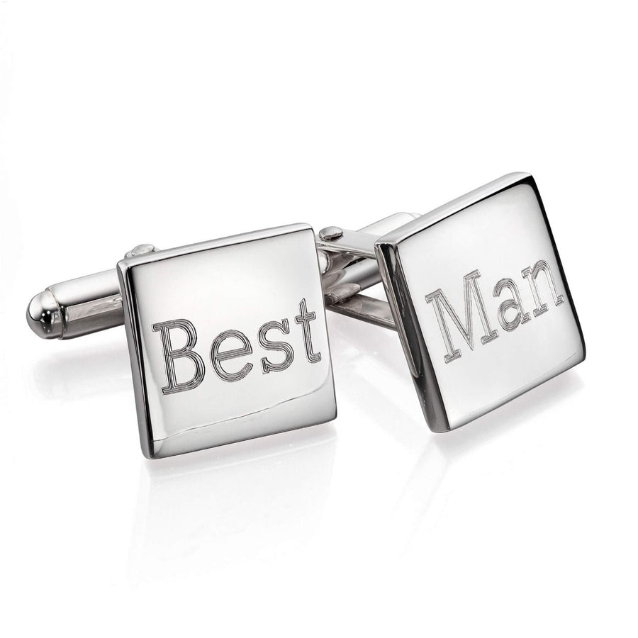 Sterling Silver Plain Square Cufflinks