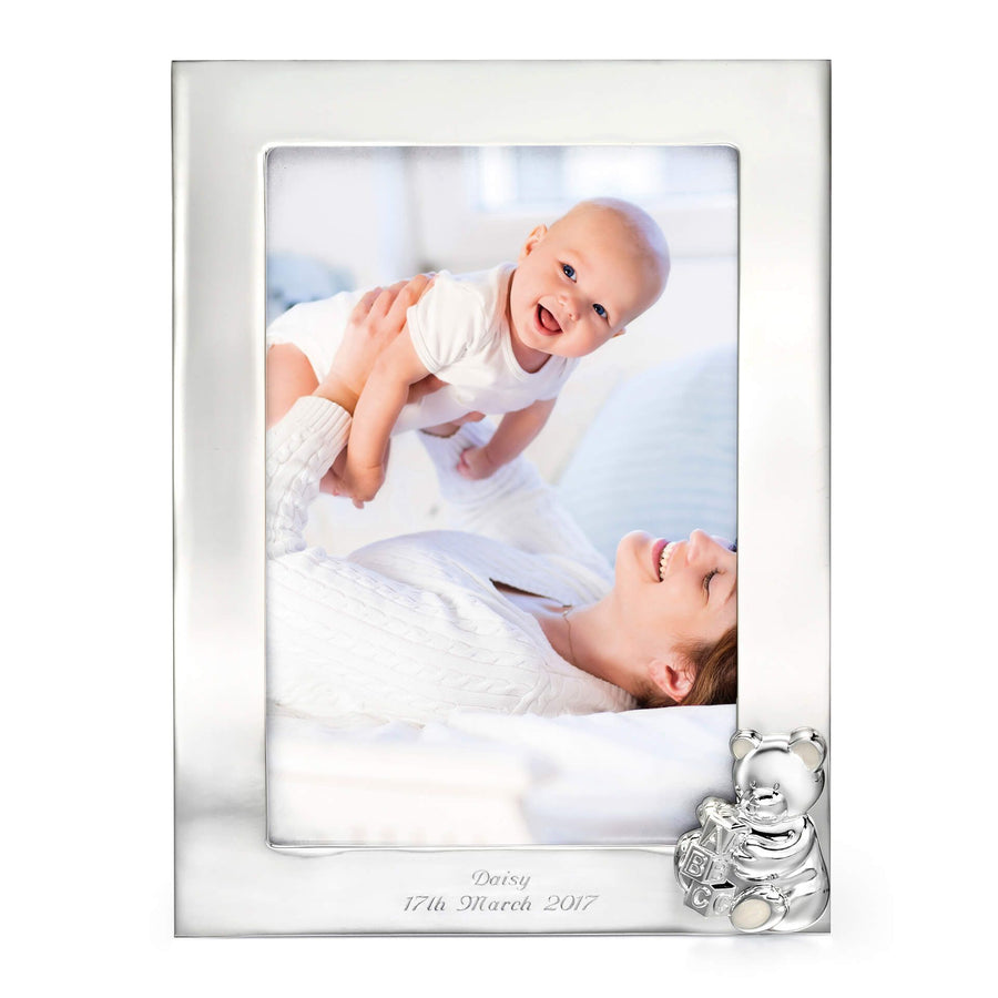 D for Diamond Childs Teddy Bear Picture Frame