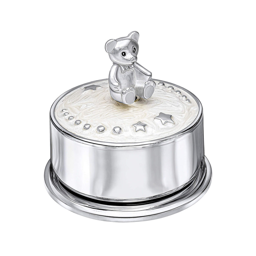 D for Diamond Childs Teddy Bear Music Box