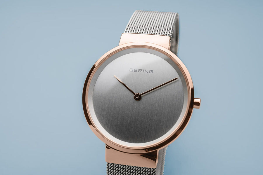 Bering Classic Rose Gold & Stainless Steel Mesh Ladies Watch