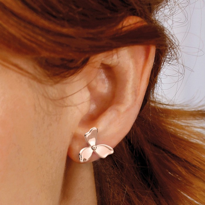 Kit Heath Sterling Silver Rose Gold Plated 'Blossom' Flower Stud Earrings